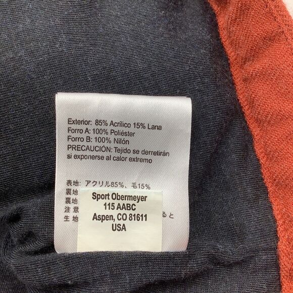 Obermeyer Mens Long Sleeve Full Zip Wool Blend Hoodie Jacket Orange Size XL - Picture 13 of 13